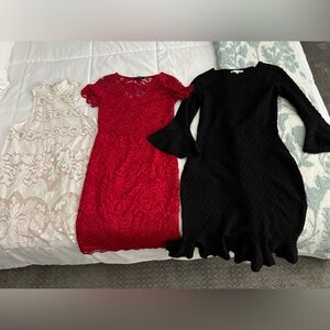 Three holiday dresses